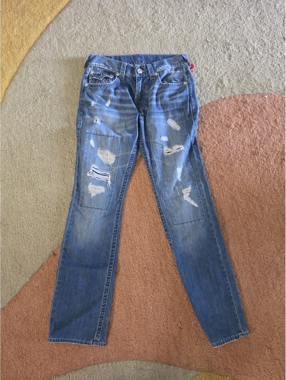 True Religion Mens Semi Distressed Jeans  Sz 30x32